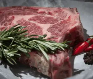 Steak with Rosemary Black peppercorns and Chilis